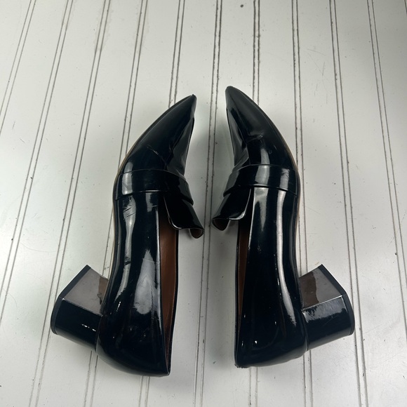 Franco Sarto Black Patent Pointed-Toe Low Heel Leather Loafers Women’s Size 9.5M - Picture 4 of 12